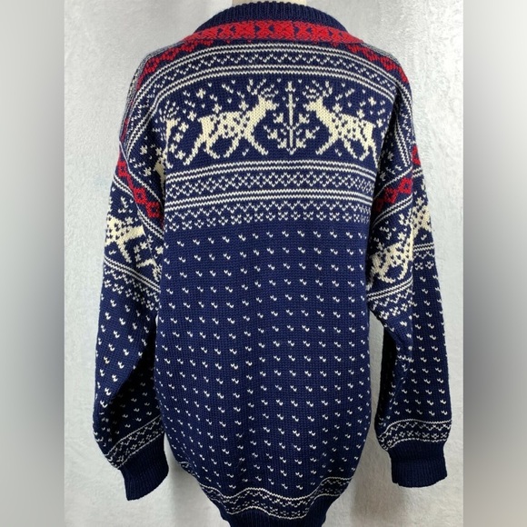 DALE of norway virigin wool sweater womens size XXL loose weave navy winter - Picture 11 of 14